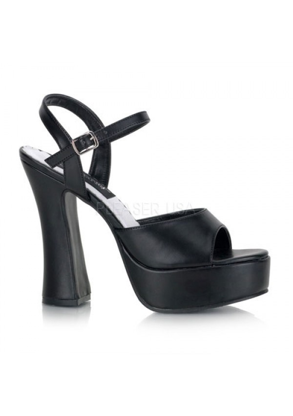 Dolly Black Platform Chunky Heel Sandal