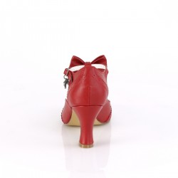 Flapper Red T-Strap Bow Pump