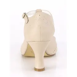 Flapper Cream T-Strap Pump