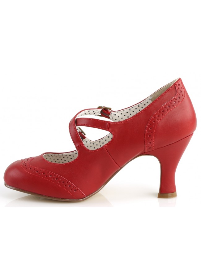 red wrap up heels