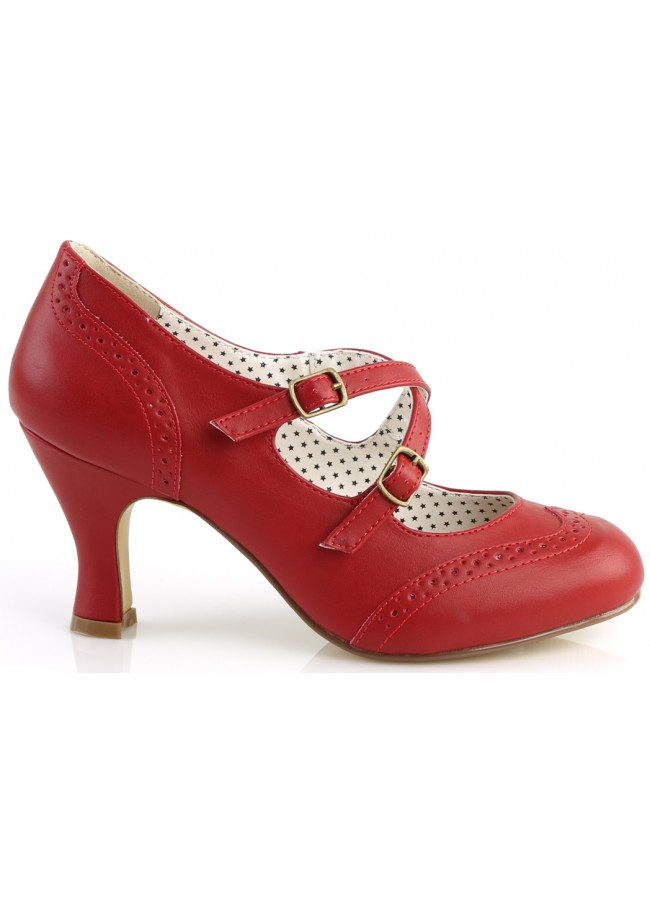 red wide fit heels