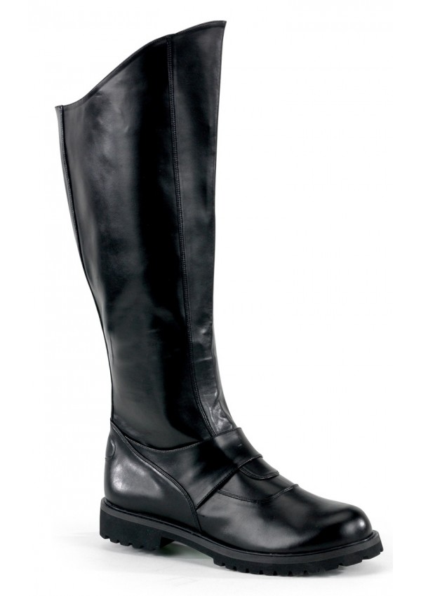 Gotham Knee High Plain Black Boots