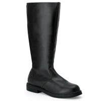 Captain Mid Calf Plain Black Boots