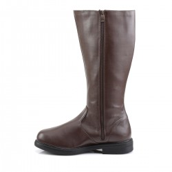 Captain Mid Calf Plain Brown Boots