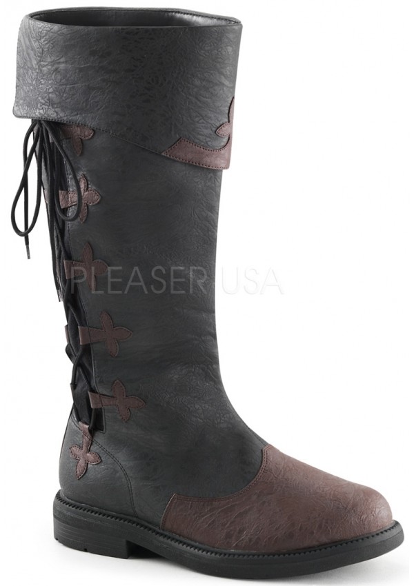 Distressed Black Rennaissance Costume Boots