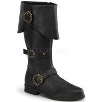 Caribbean Distressed Black Pirate Boots