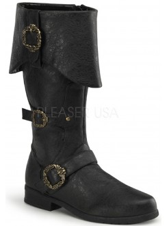 Caribbean Distressed Black Pirate Boots