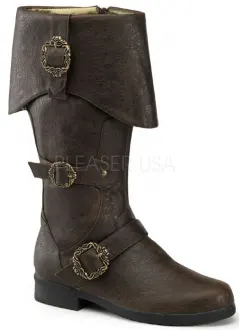 Caribbean Distressed Brown Pirate Boots