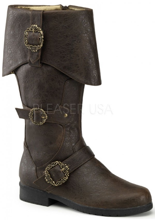 Caribbean Distressed Brown Pirate Boots