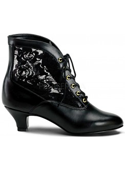 Victorian Dame Black Ankle Boots