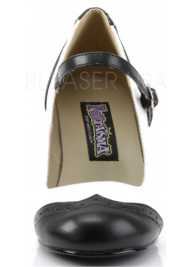 black and white mary jane shoes