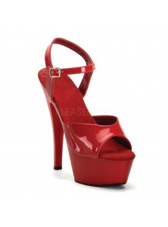 Juliet Red Platform Sandal with 6 Inch Heel
