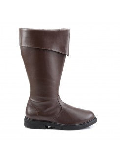 Captain Mid Calf Cuffed Brown Boots