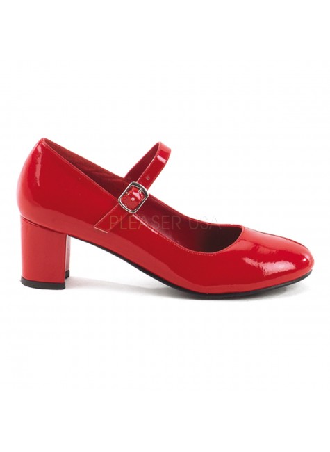 red 2 inch heel shoes