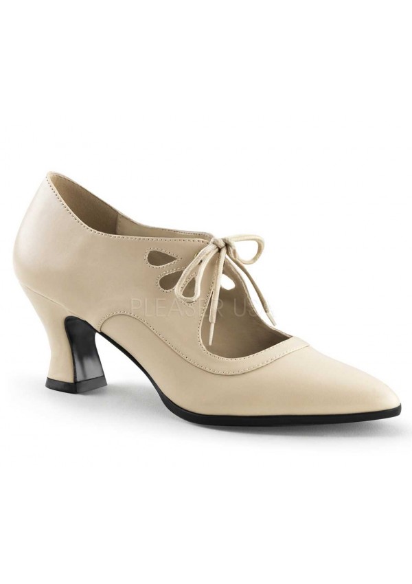 Victorian Cream Cut Out Womens Pump