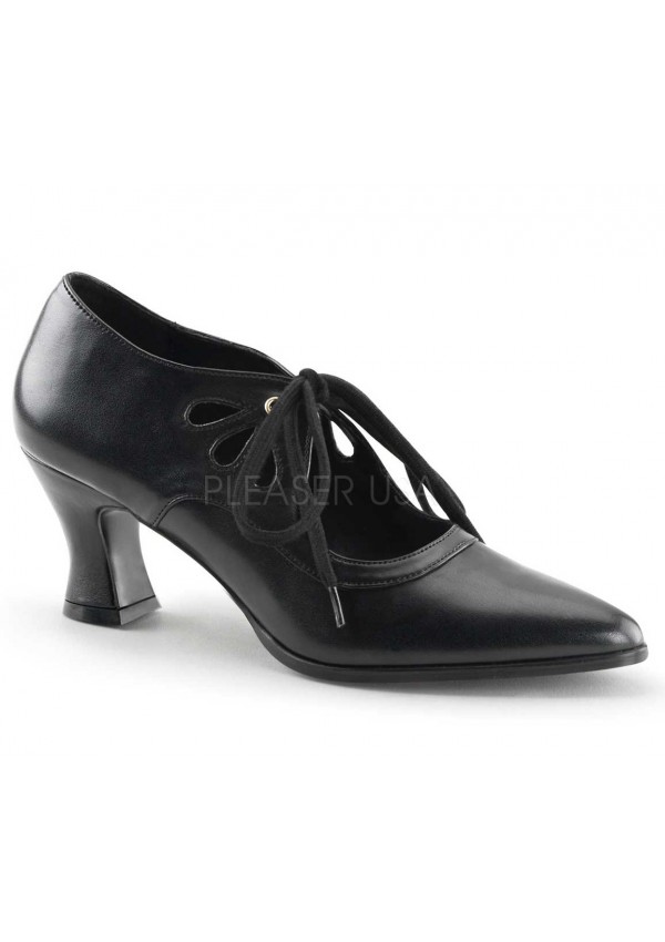 Victorian Black Cut Out Womens Pump