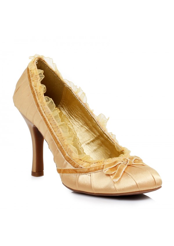 Satin Doll Gold High Heel Pump