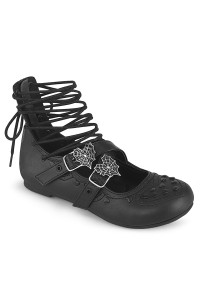 Gothic Flat Shoes for Women with Spiderweb Buckles