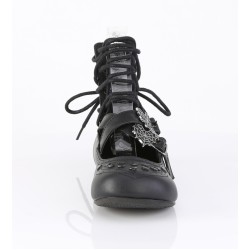 Gothic Flat Shoes for Women with Spiderweb Buckles