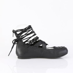 Gothic Flat Shoes for Women with Spiderweb Buckles