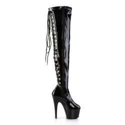 Adore Lace Up Back Thigh High Platform Boots