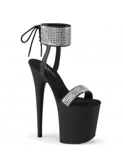 Blingy Black Flamingo 8 Inch Platform Sandal