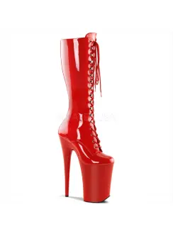 Infinity Red 9 Inch Heel Knee Boots