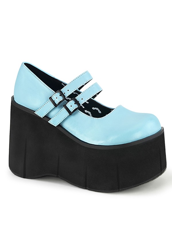 Kera Blue Platform Mary Jane Double Strap Pump