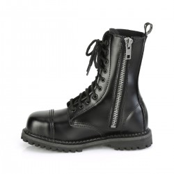 Riot 10-Eyelet Mens Leather Ankle Boots with Steel Toe