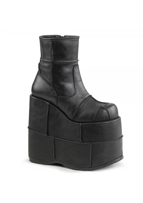 Stack Mens Platform Patched Ankle Boots