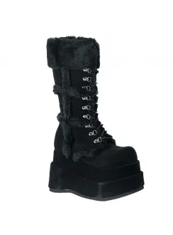 Bear Faux Fur Black Womens Boots