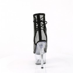 Rhinestone Mesh Platform Ankle Boots