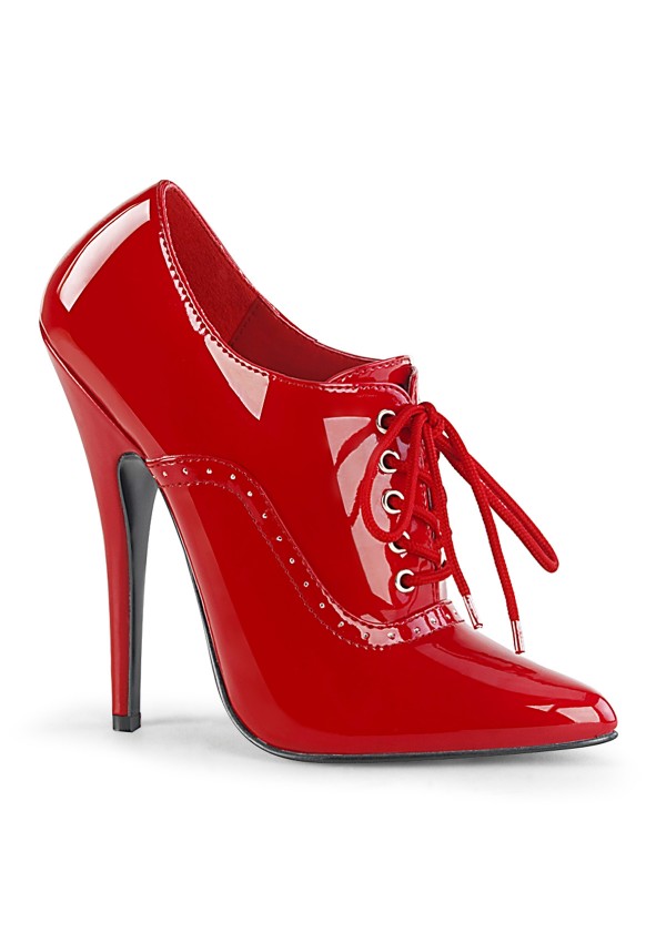 Domina 6 Inch High Heel Red Patent Governess Shoes