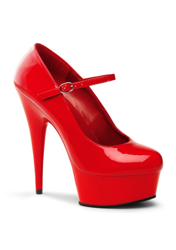 Delight Red High Heel Platform Mary Jane Shoes