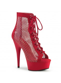 Delight Rhinestone Net Red Platform Ankle Boots