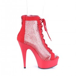 Delight Rhinestone Net Red Platform Ankle Boots