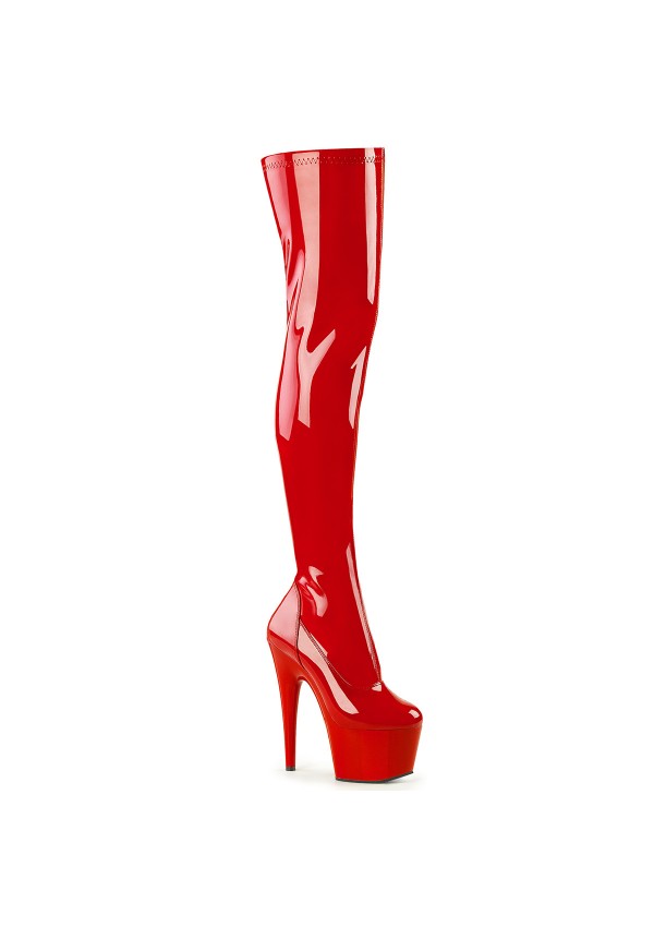 Adore Red Thigh High Platform Boots