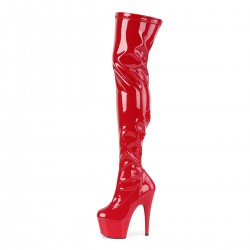 Adore Red Thigh High Platform Boots