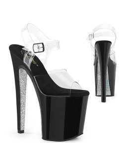 Xtreme 8 Inch Ankle Strap Rhinestone Platform Sandal