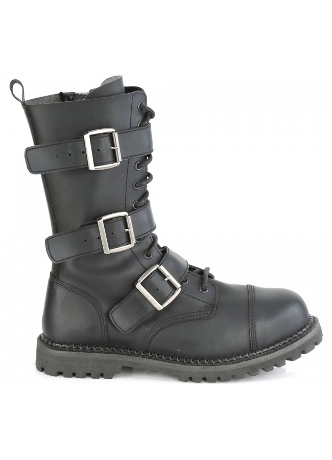 synthetic leather combat boots