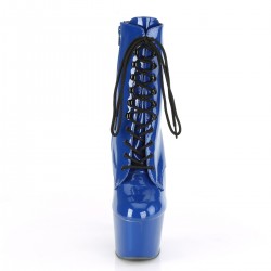 Adore Royal Blue Patent Platform Granny Ankle Boots