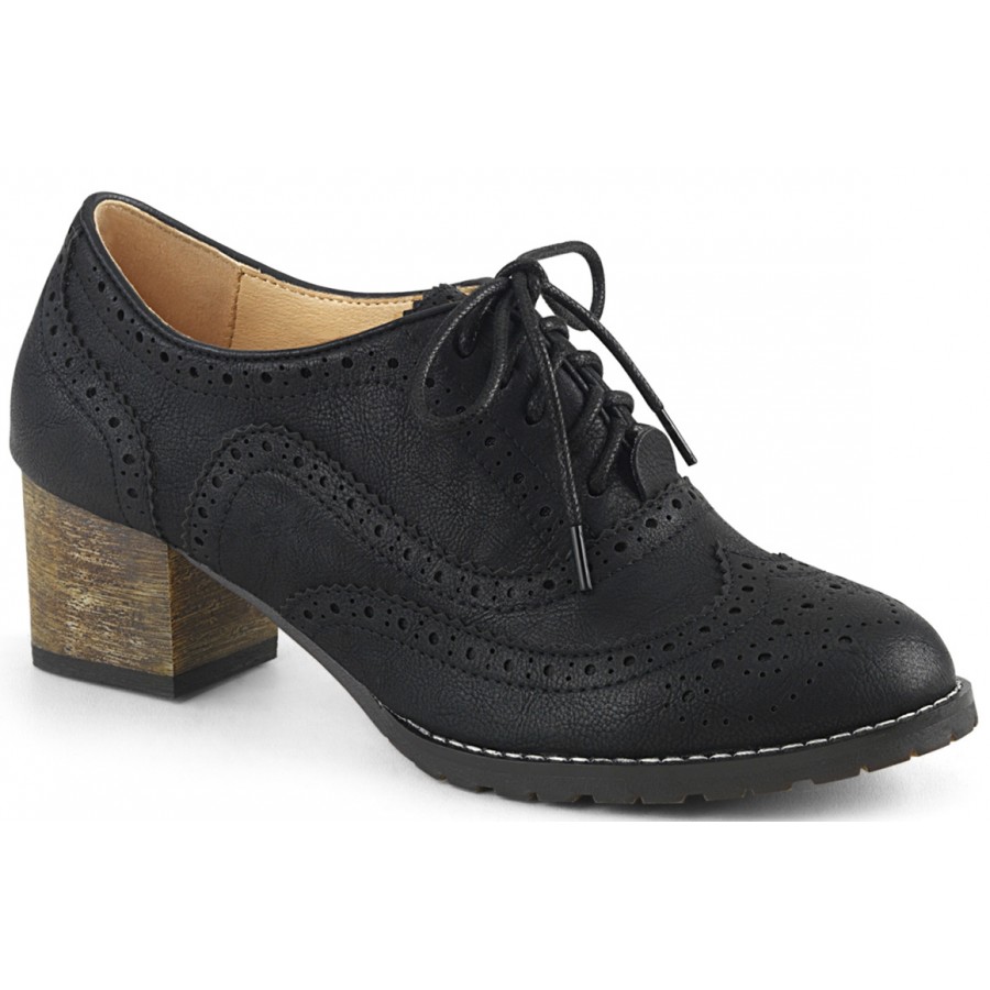 Womens black on sale wingtip oxfords