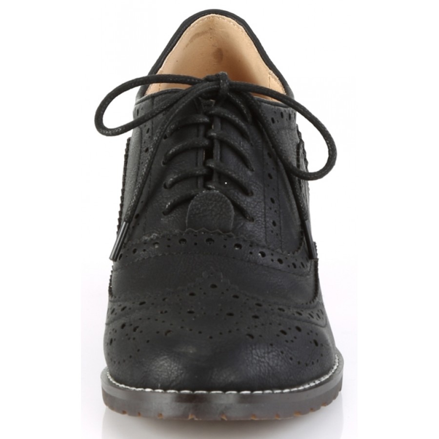 Womens black on sale wingtip shoes