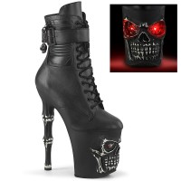 Rapture Light Up Skull Platform Ankle Boots for Women