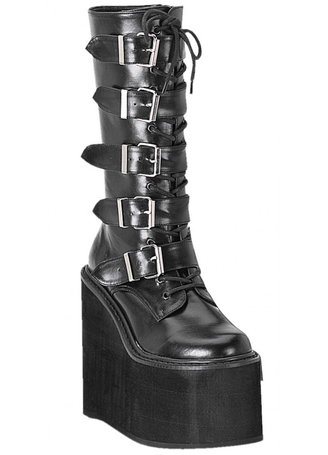 square it's a faux leather platform boots