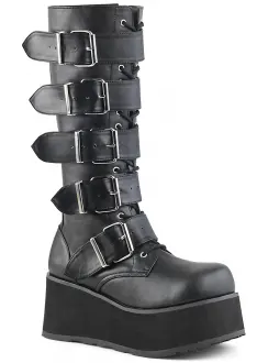 Trashville Buckled Up Unisex Knee Boots