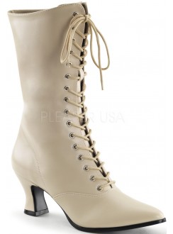 Cream Victorian Ankle Boots