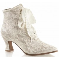 Victorian Jane Champagne Lace Ankle Boots