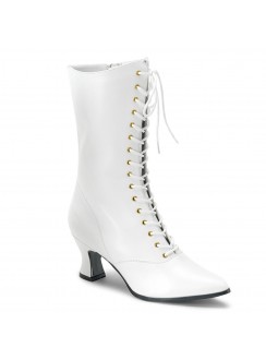 White Victorian Steampunk Ankle Boots