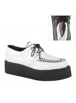 White Faux Leather Mens Basic Creeper Loafer